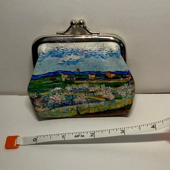 🎨 NWOT Van Gogh Coin Purse Clasp Wallet Change Purse Art The White Orchard - Picture 3 of 6